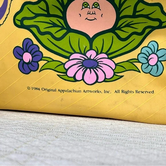 Vintage 1984 Cabbage Patch Kids Shoulder Bag Book Tote Yellow and Green - Picture 9 of 12